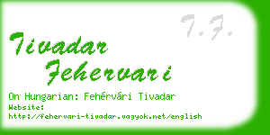 tivadar fehervari business card